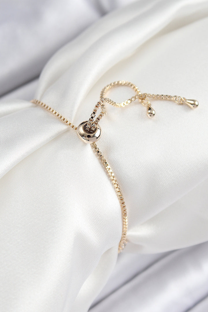 EBJ Rice-Grain Bead Model Gold Silver Rose Color Bracelet with Elevator for Women - Auxerre