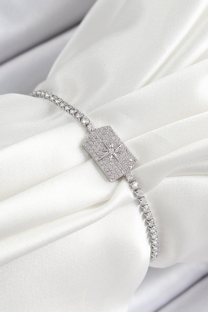 EBJ Rice Zircon Stone Polaris Model Silver Color Elevator Women's Bracelet - Bad Kreuznach
