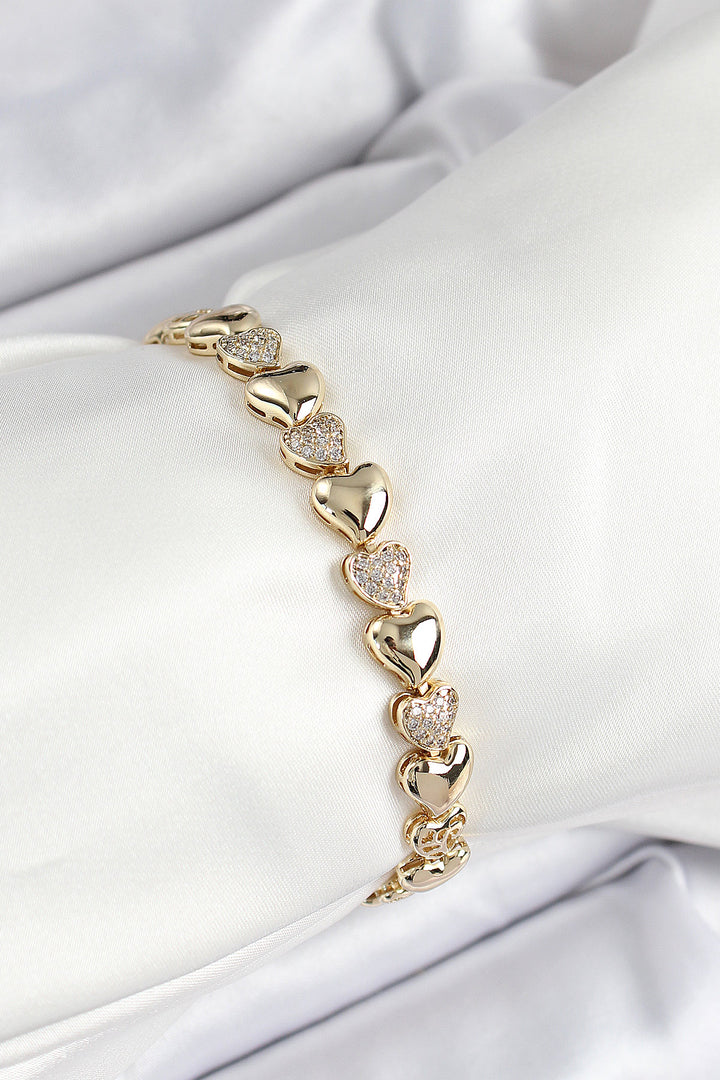 EBJ Xuping Brass Heart Shaped Model Gold Color Women's Bracelet - Rainham