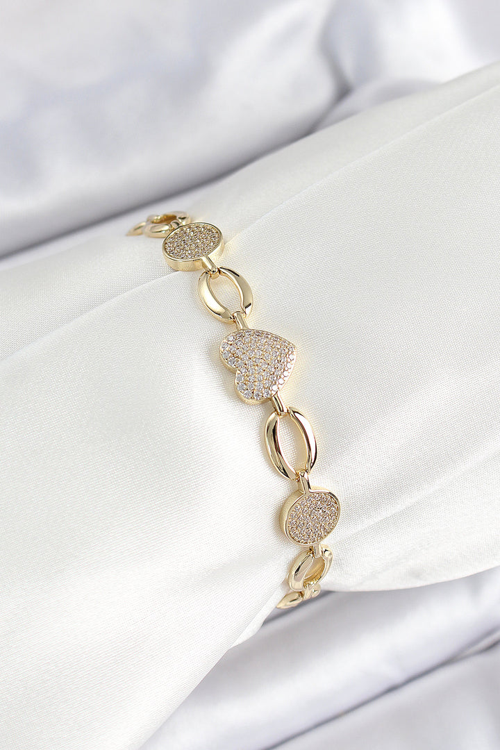 EBJ Xuping Brass Heart and Circle Model Gold Color Women's Bracelet - Lingen