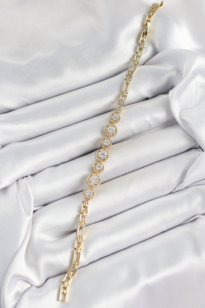 EBJ Xuping Brass Circular Baguette Model Gold Color Women's Bracelet - Kidderminster