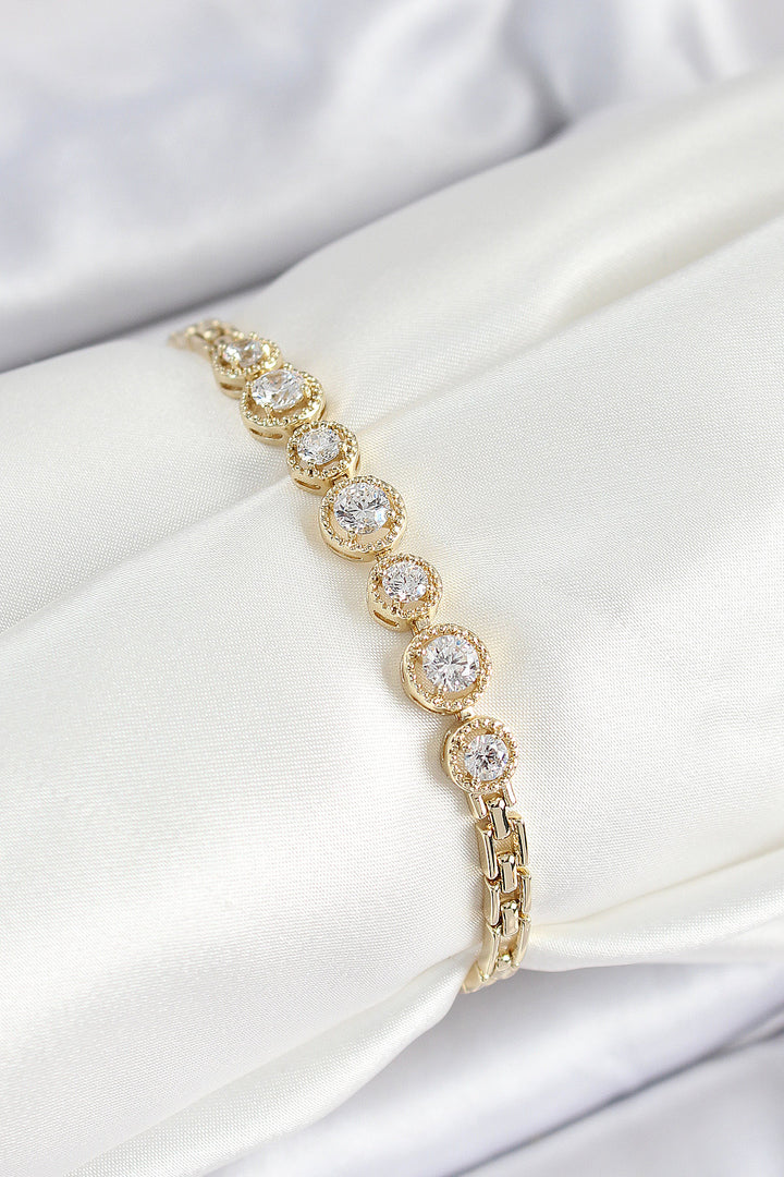 EBJ Xuping Brass Circular Baguette Model Gold Color Women's Bracelet - Kidderminster