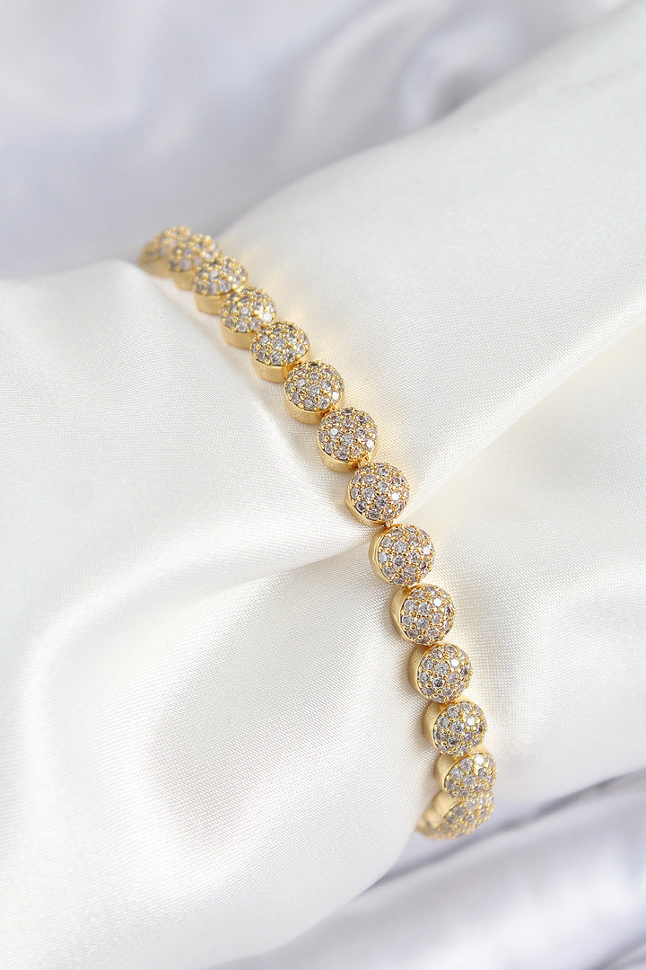 EBJ Rice Zircon Stone Half Bead Model Gold Color VIP Series Women's Bracelet - Rheda-Wiedenbrück