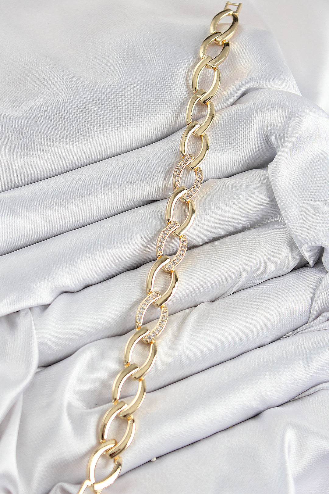 EBJ Rice Zircon Stone Chain Model Gold Color Women's Bracelet - Fairborn