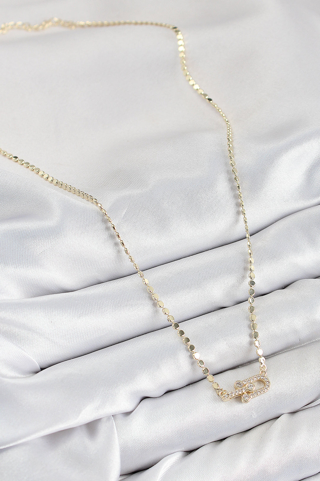 EBJ Rice Zircon Stone Tiffany Model Crush Chain Gold Color Women's Necklace - Suharekë