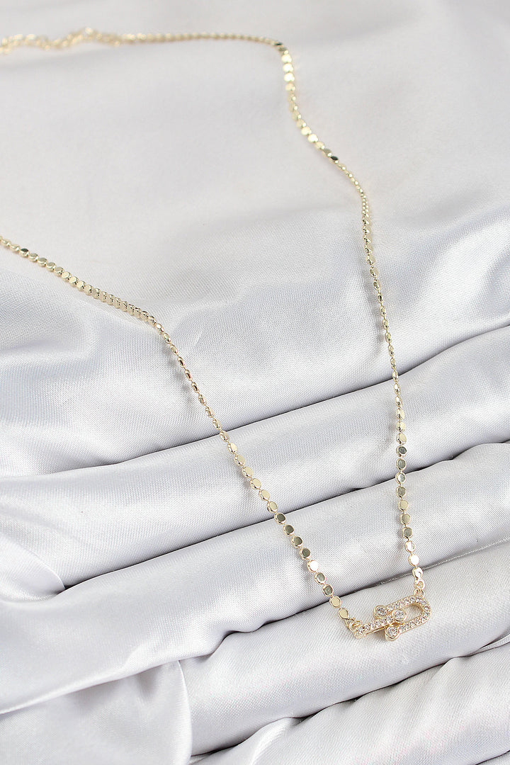 EBJ Rice Zircon Stone Tiffany Model Crush Chain Gold Color Women's Necklace - Suharekë