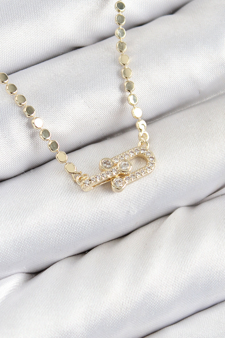 EBJ Rice Zircon Stone Tiffany Model Crush Chain Gold Color Women's Necklace - Suharekë
