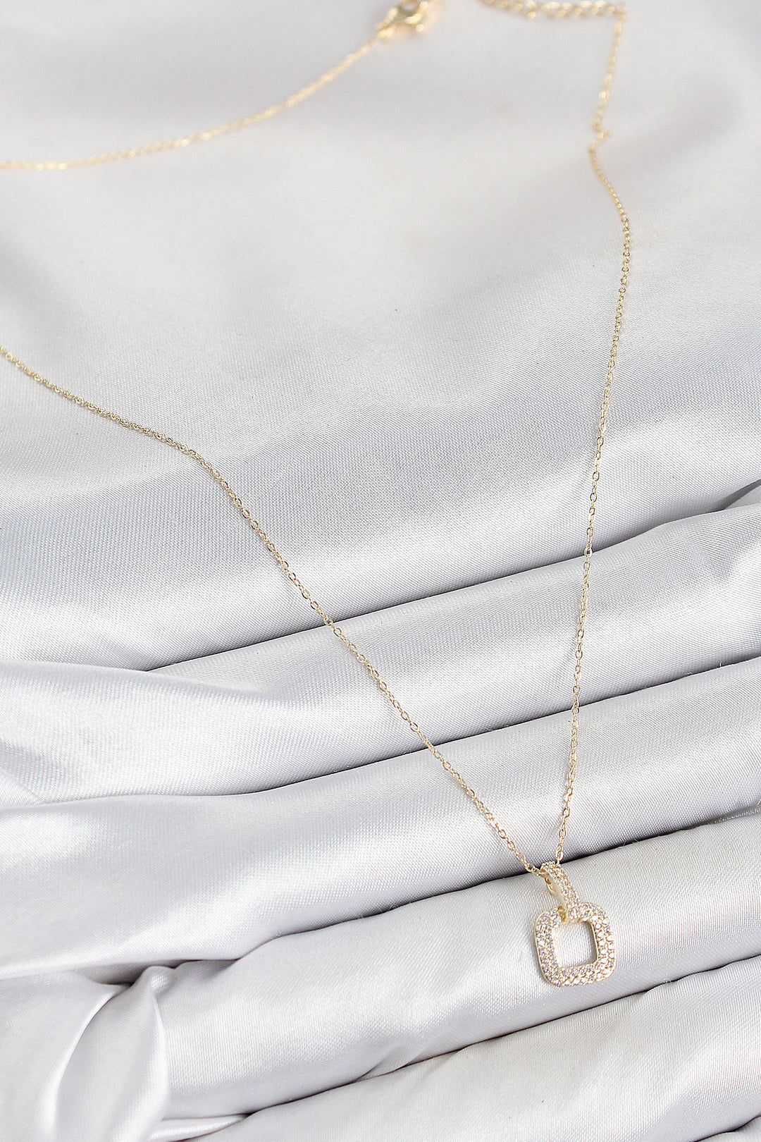 EBJ Rice Zircon Stone Square Model Gold Color Women's Necklace - Ercolano