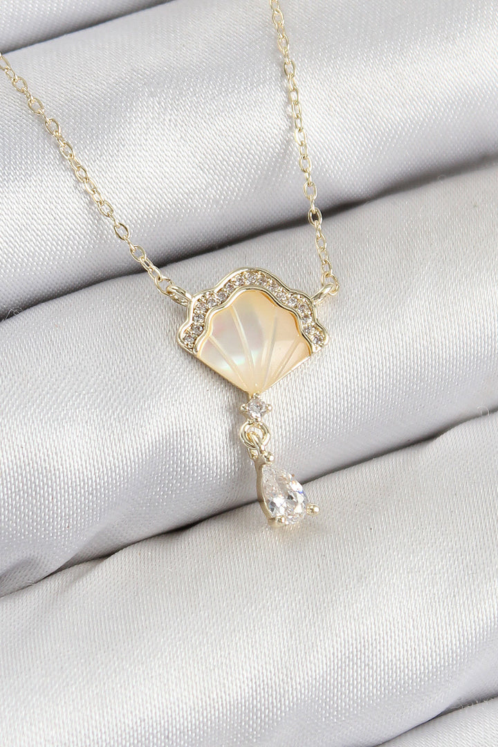 EBJ Rice Zircon Stone Oyster Model Gold Color Women's Necklace - Marco de Canavezes