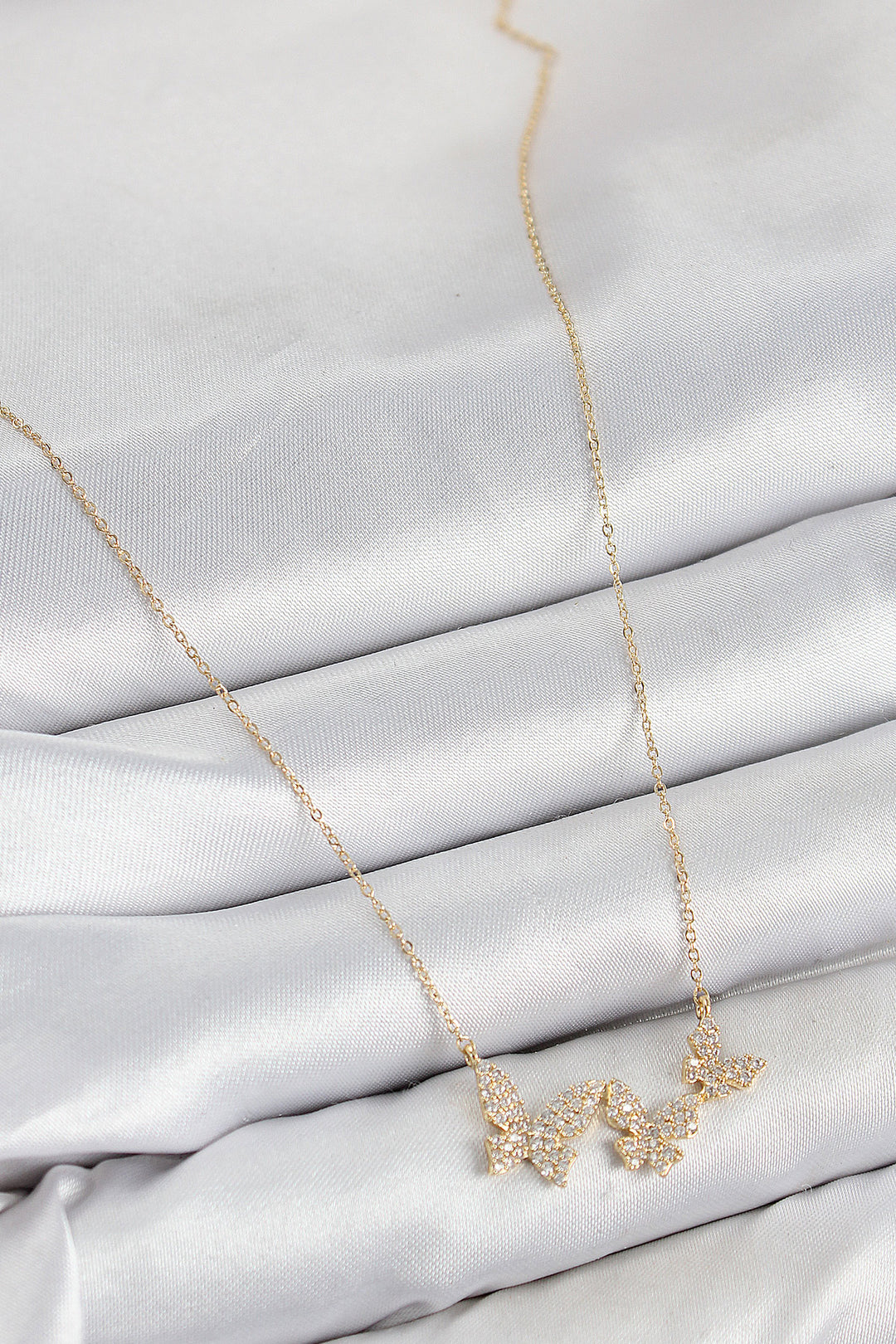EBJ Rice Zircon Stone Butterfly Model Gold Color Women's Necklace - Sankt Augustin
