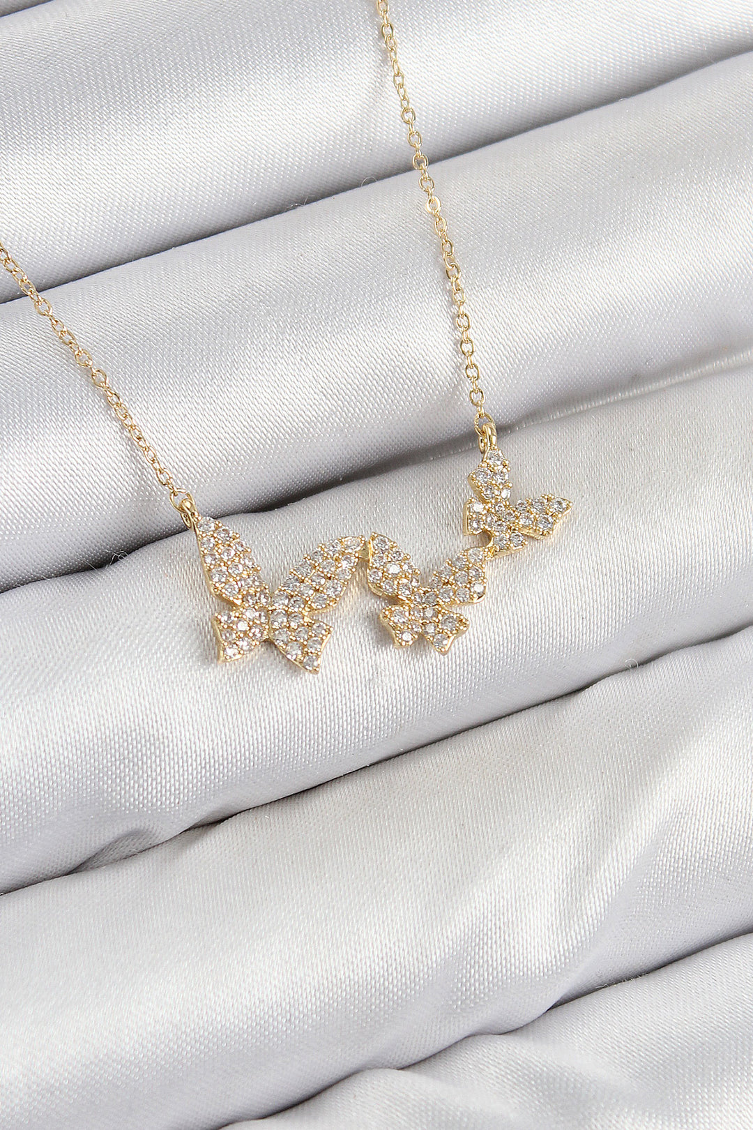 EBJ Rice Zircon Stone Butterfly Model Gold Color Women's Necklace - Sankt Augustin