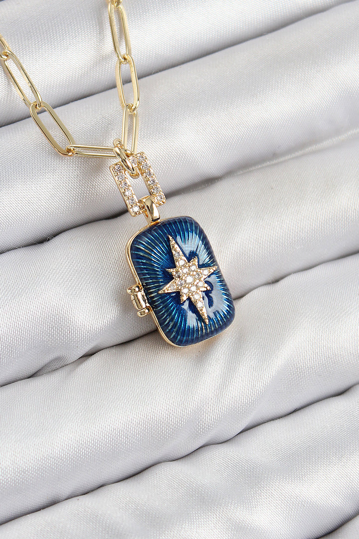 EBJ Rice Zircon Stone Opening Pole Star Model Gold Color Women's Necklace - Tallaght