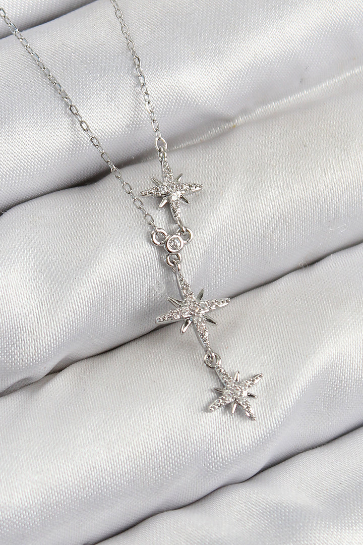 EBJ Rice Zircon Stone Polaris Model Silver Color Women's Necklace - Milford city
