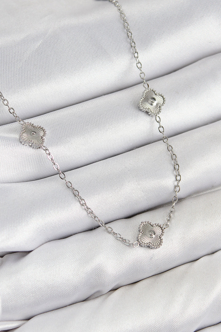 EBJ 316L Stainless Steel Clover Model Silver Color Women's Necklace - Valley Stream