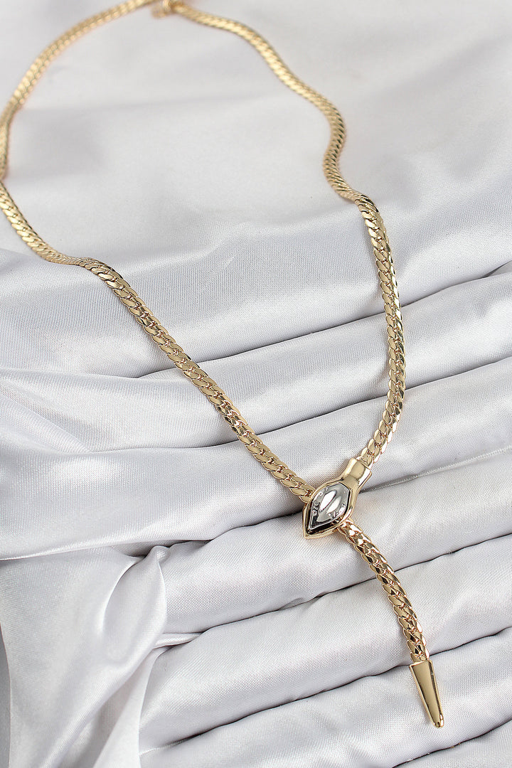 EBJ Rice Elevator Snake Model Gold Color Women's Necklace - Des Plaines