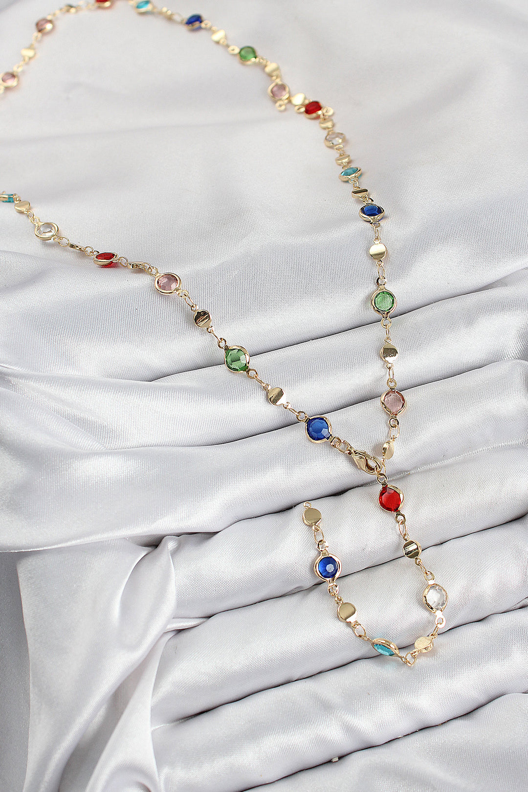 EBJ Rice Colored Zircon Stone Model Gold Color Women Y Necklace - Isla