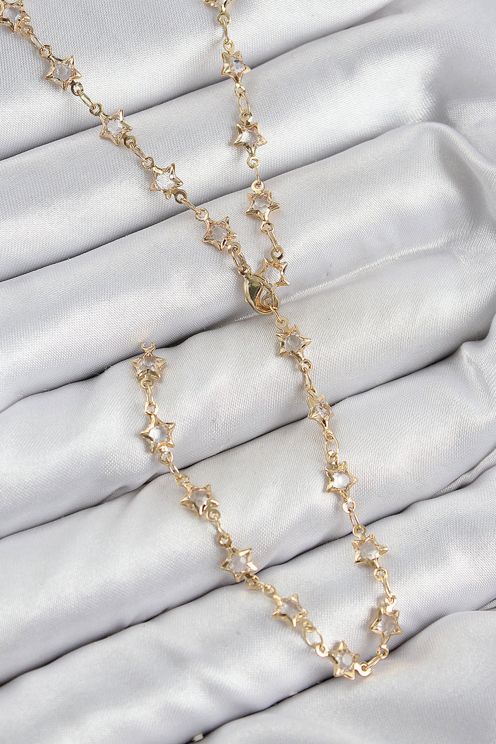 EBJ Rice Zircon Stone Star Model Gold Color Women Y Necklace - Palenque
