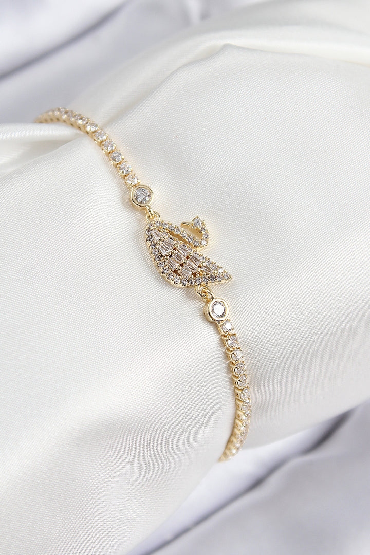 EBJ Rice Zircon Stone Swan Model Gold Color Women's Bracelet - King’s Lynn