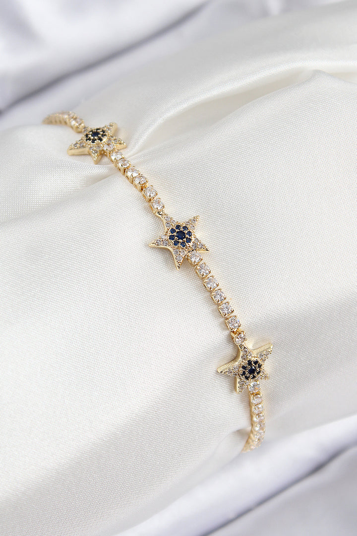 EBJ Rice Zircon Stone Star Model Gold Color Women's Bracelet - Molfetta