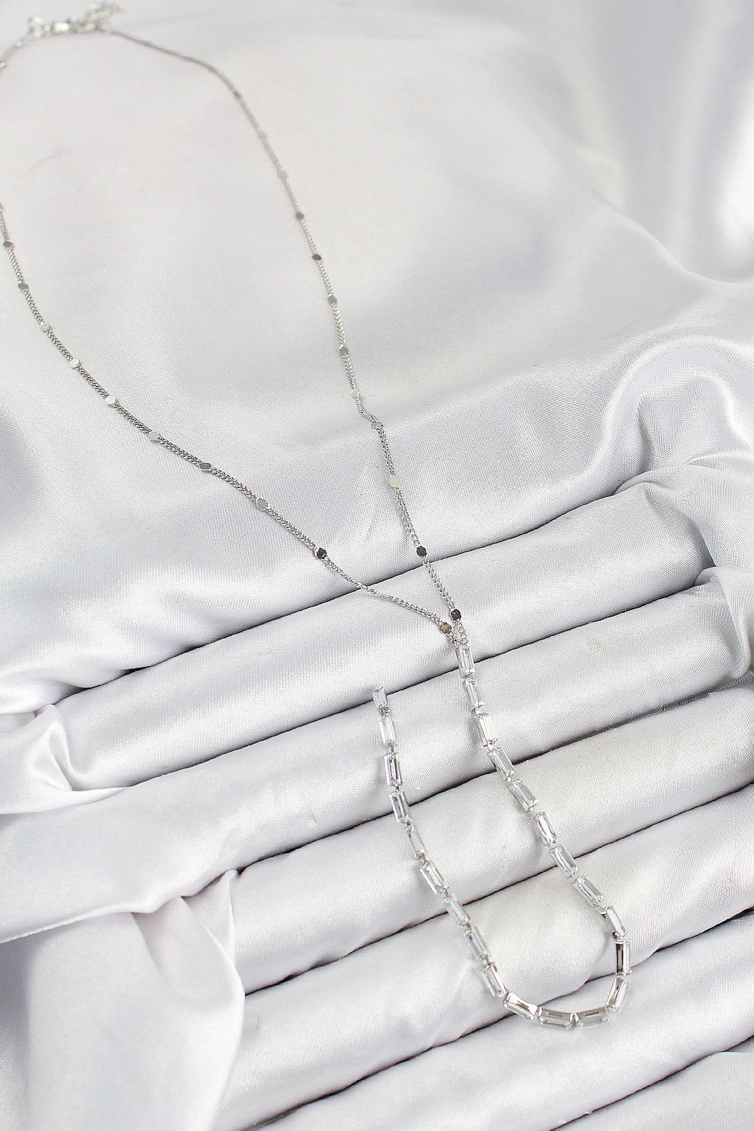EBJ Rice Zircon Stone Model Silver Color Y Necklace - Sierra Vista