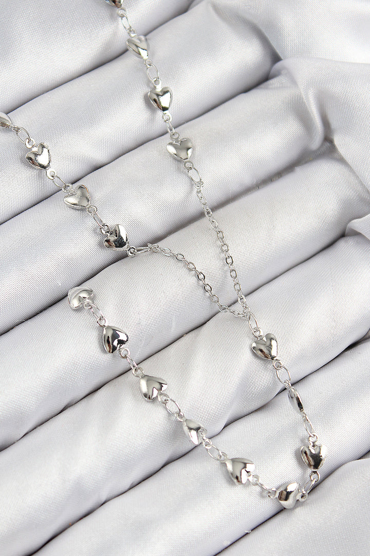EBJ Rice Zircon Stone Heart Model Silver Color Y Necklace - North Ridgeville