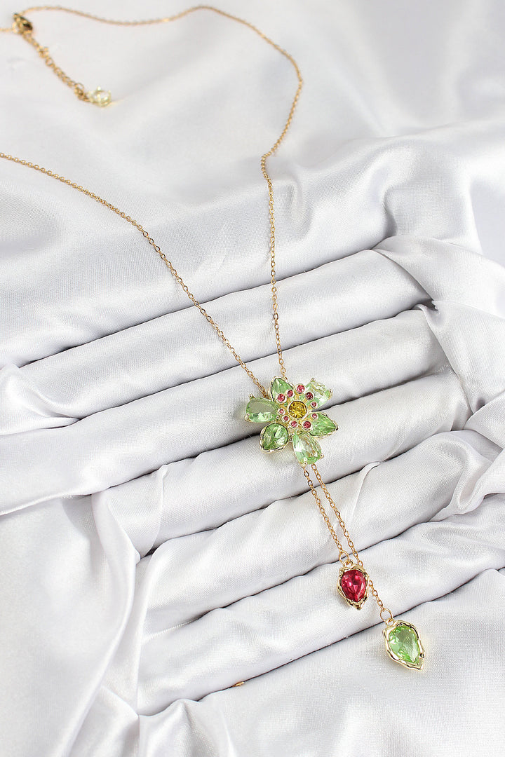 EBJ VIP Gold Color Elevator Women's Necklace with Rice Zircon Stone Flower Model - Colomiers