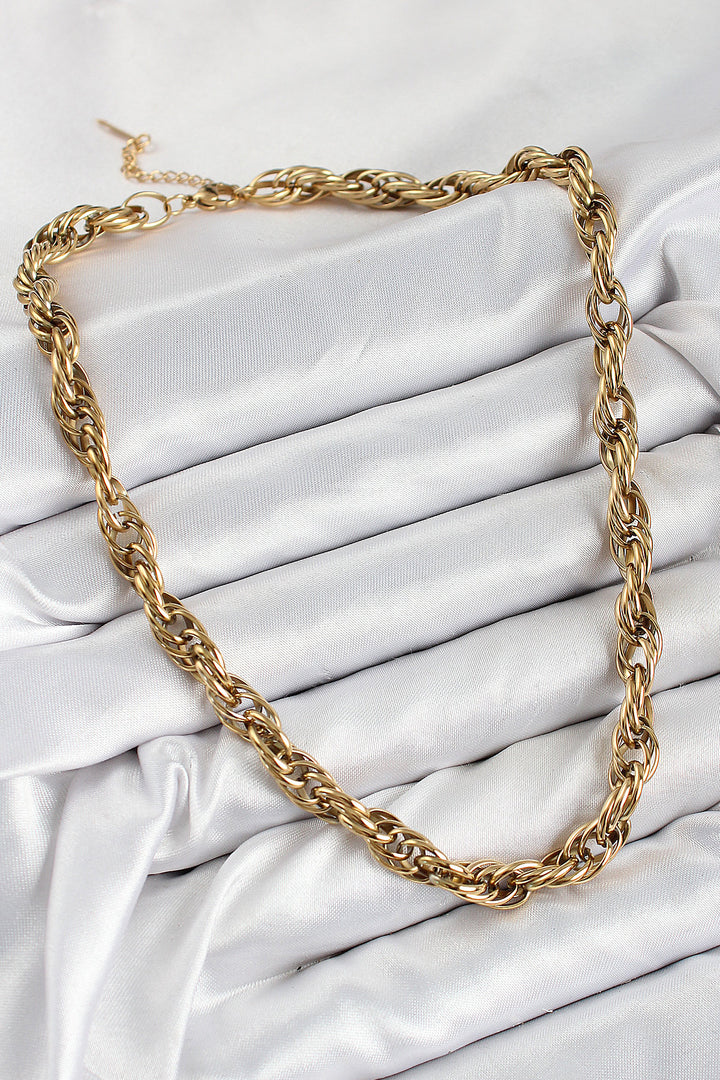 EBJ 316L Steel Rope Model Gold Color Women's Necklace - Copperas Cove