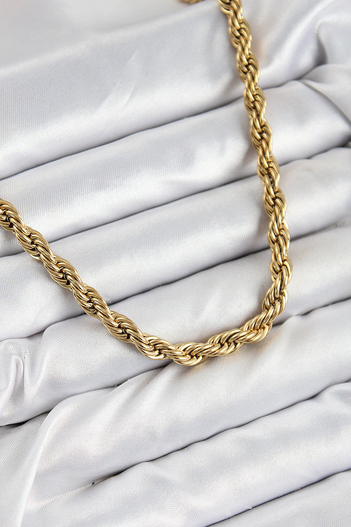 EBJ 316L Stainless Steel Spiral Design Gold Color Women's Necklace - Ternopil