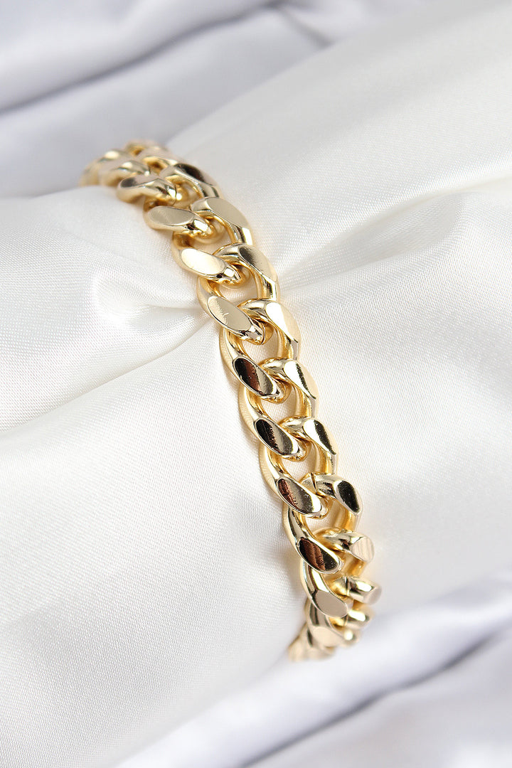 EBJ VIP Classic Chain Model Gold Color Women's Bracelet with Rice Zircon Stone - Las Delicias