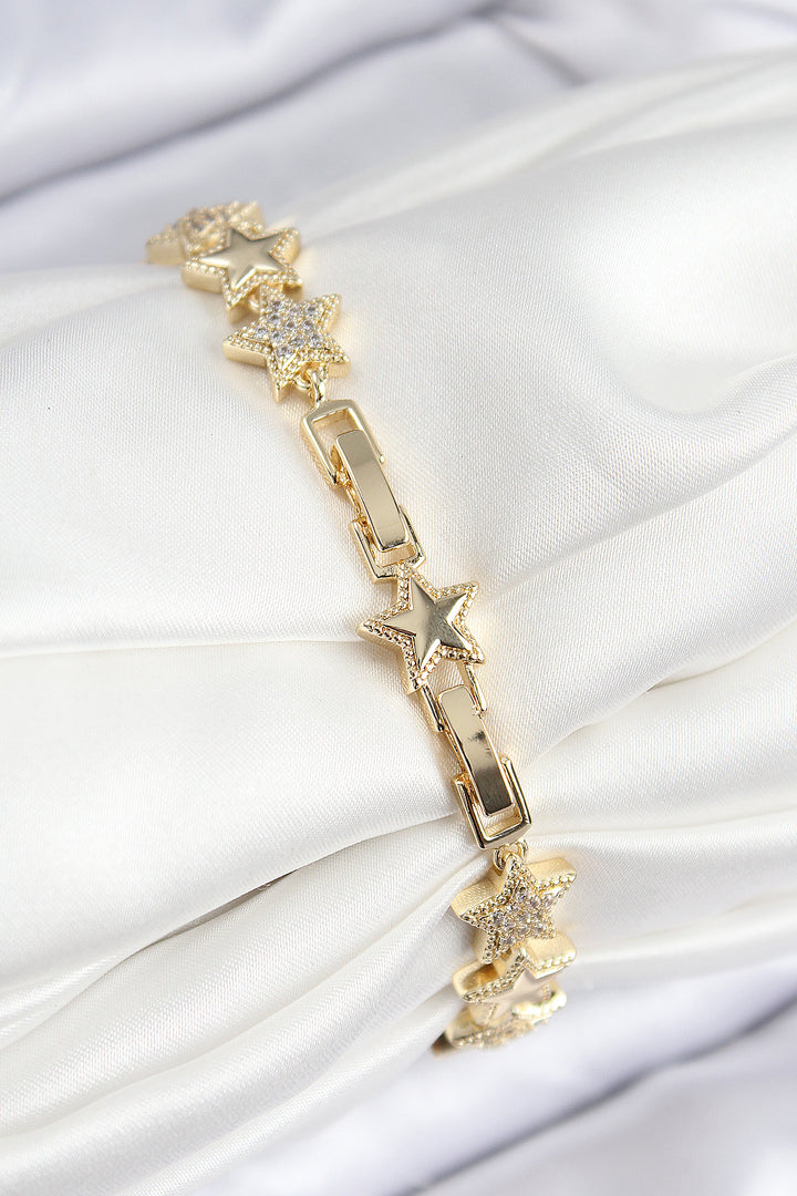 EBJ VIP Gold Color Women's Bracelet with Star Model Rice Zircon Stone - Valle de Santiago