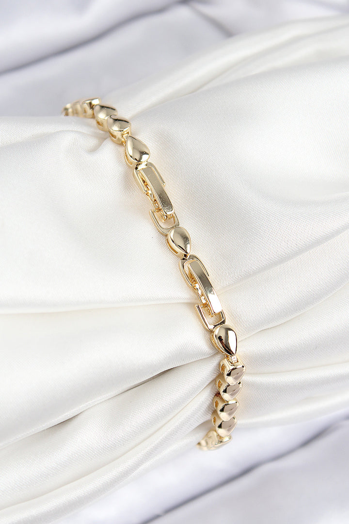 EBJ VIP Gold Color Women's Bracelet with Rice Zircon Stone Droplet Design - Vasto