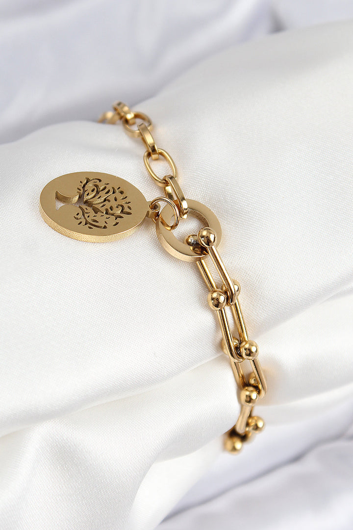 EBJ 316L Steel Tiffany Tree Model Gold Color Women's Bracelet - New York