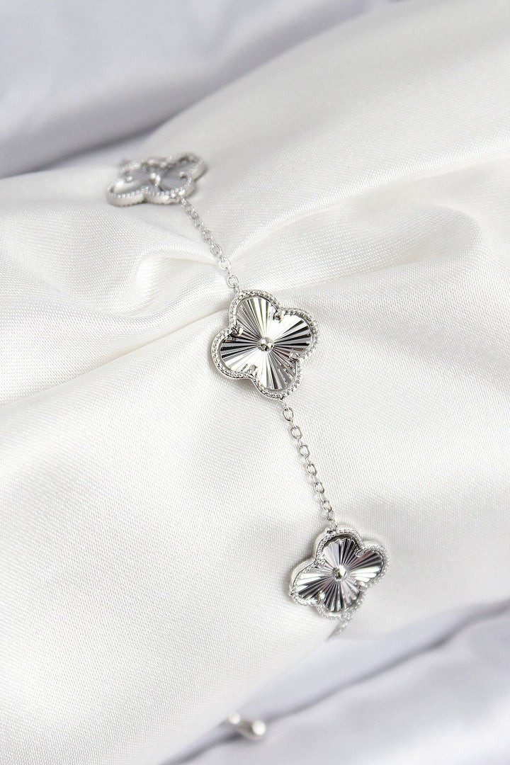 EBJ VIP Rice Clover Model Silver Color Women's Bracelet - Granada