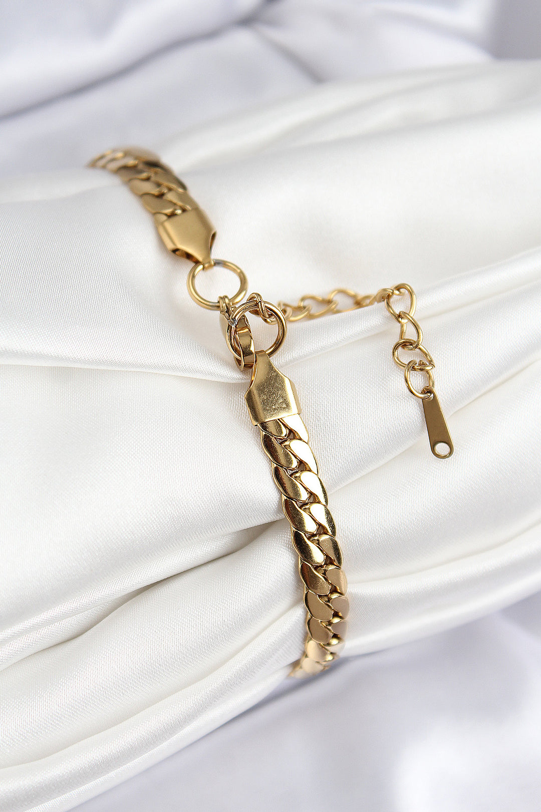 EBJ 316L Steel Hammered Chain Model Gold Color Women's Bracelet - Tamiami