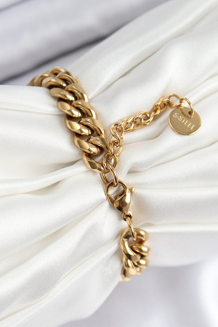 EBJ 316L Stainless Steel Classic Thick Chain Model Gold Color Women's Bracelet - Buchholz in der Nordheide
