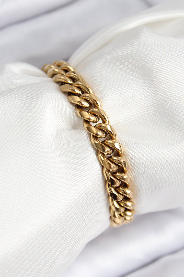 EBJ 316L Stainless Steel Classic Thick Chain Model Gold Color Women's Bracelet - Buchholz in der Nordheide