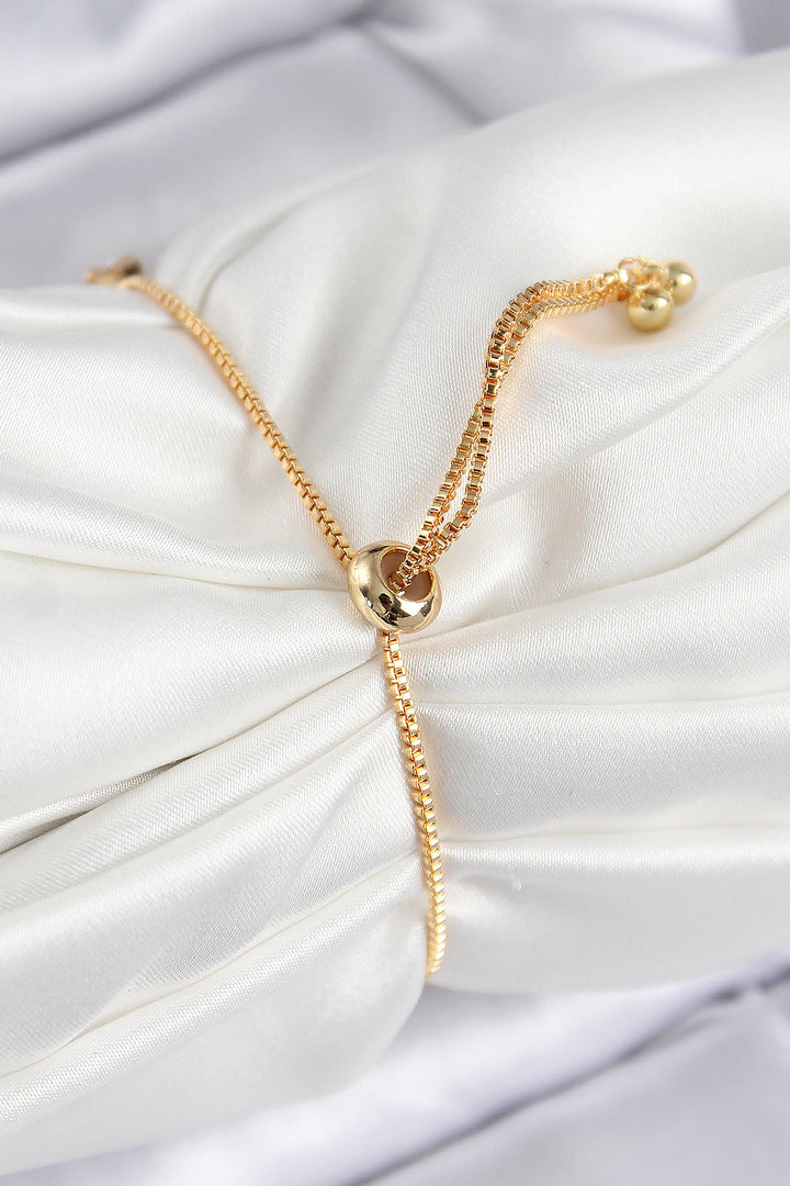 EBJ Rice Zircon Stone Square Model Gold Color Elevator Women's Bracelet - Ellesmere Port