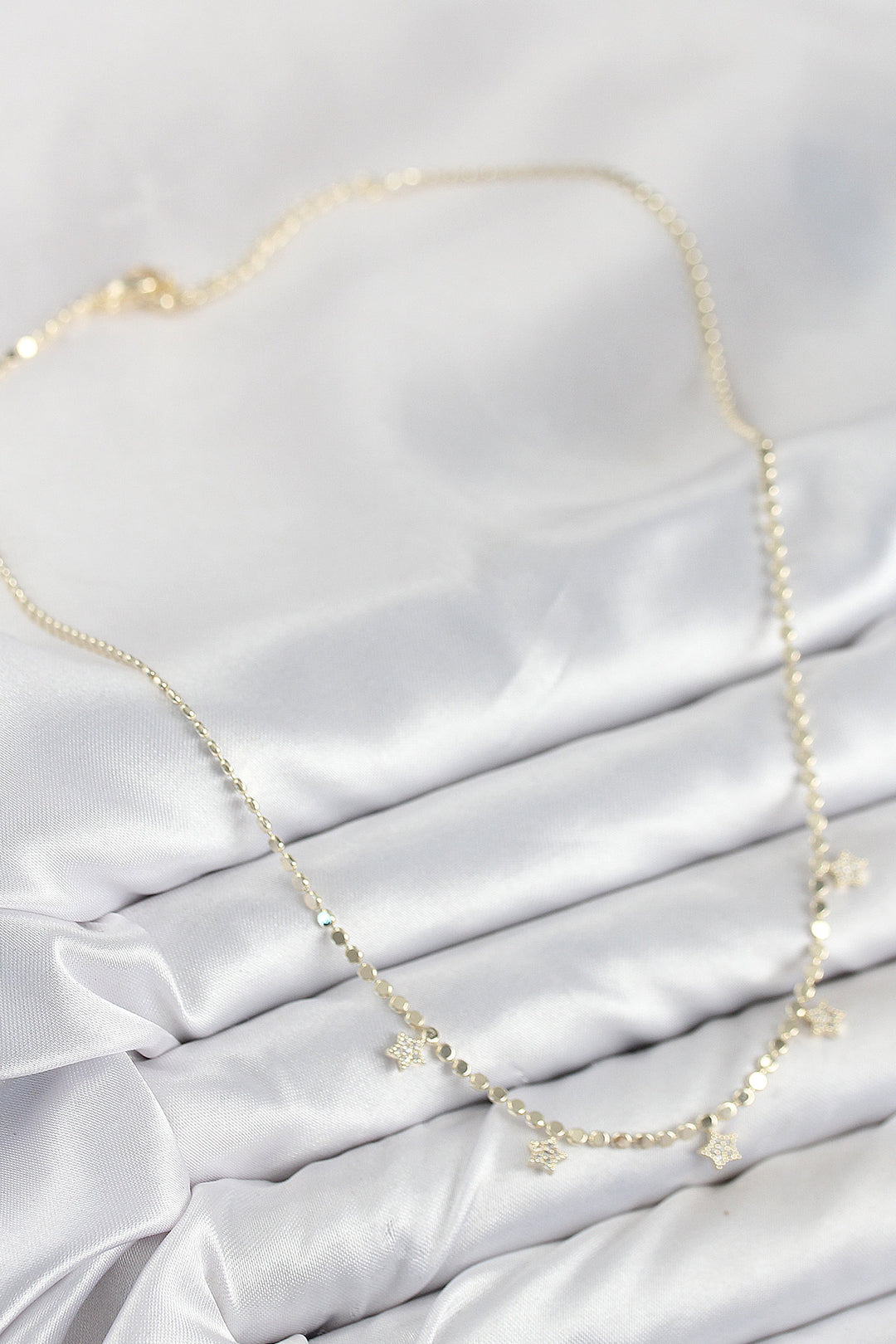 EBJ Rice Zircon Stone Starburst Fringe Chain Model Gold Color Women's Necklace - Bisceglie