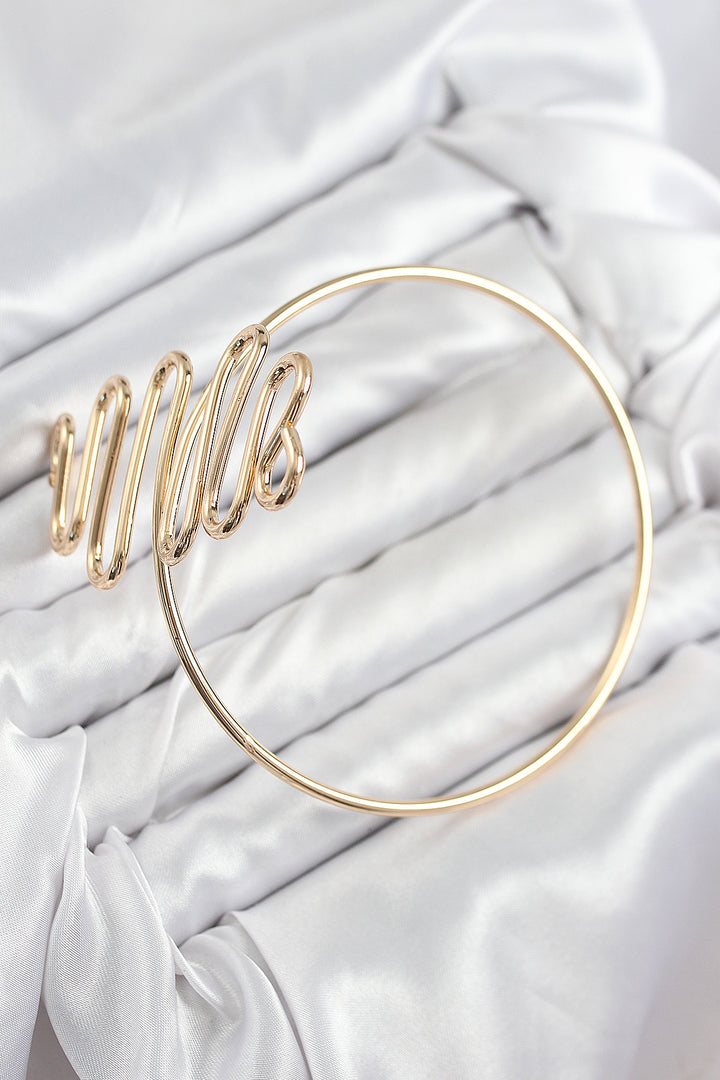 EBJ Rice Curved Model Gold Color Women's Arm Bracelet - Woolwich