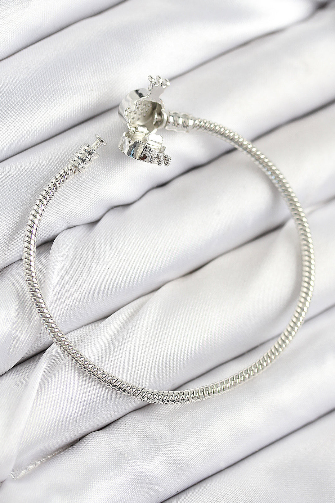 EBJ Rice Charm Crown Model Bracelet with Zircon Stone Silver Color for Women - Uruapan