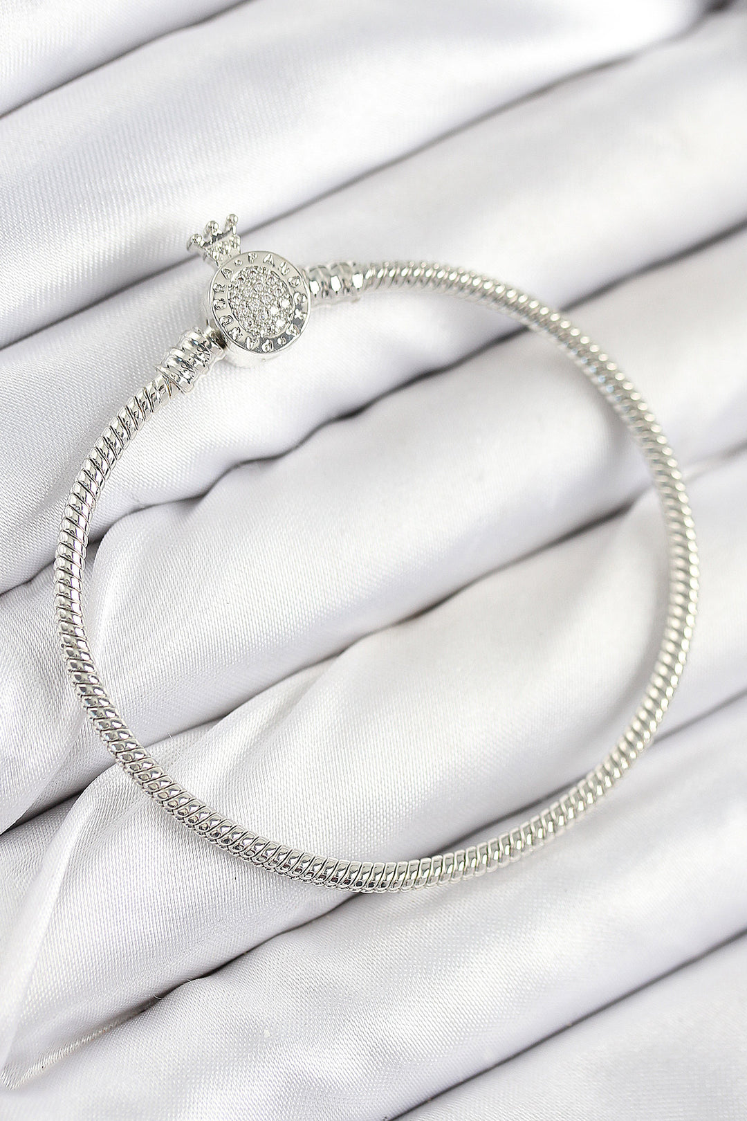 EBJ Rice Charm Crown Model Bracelet with Zircon Stone Silver Color for Women - Uruapan