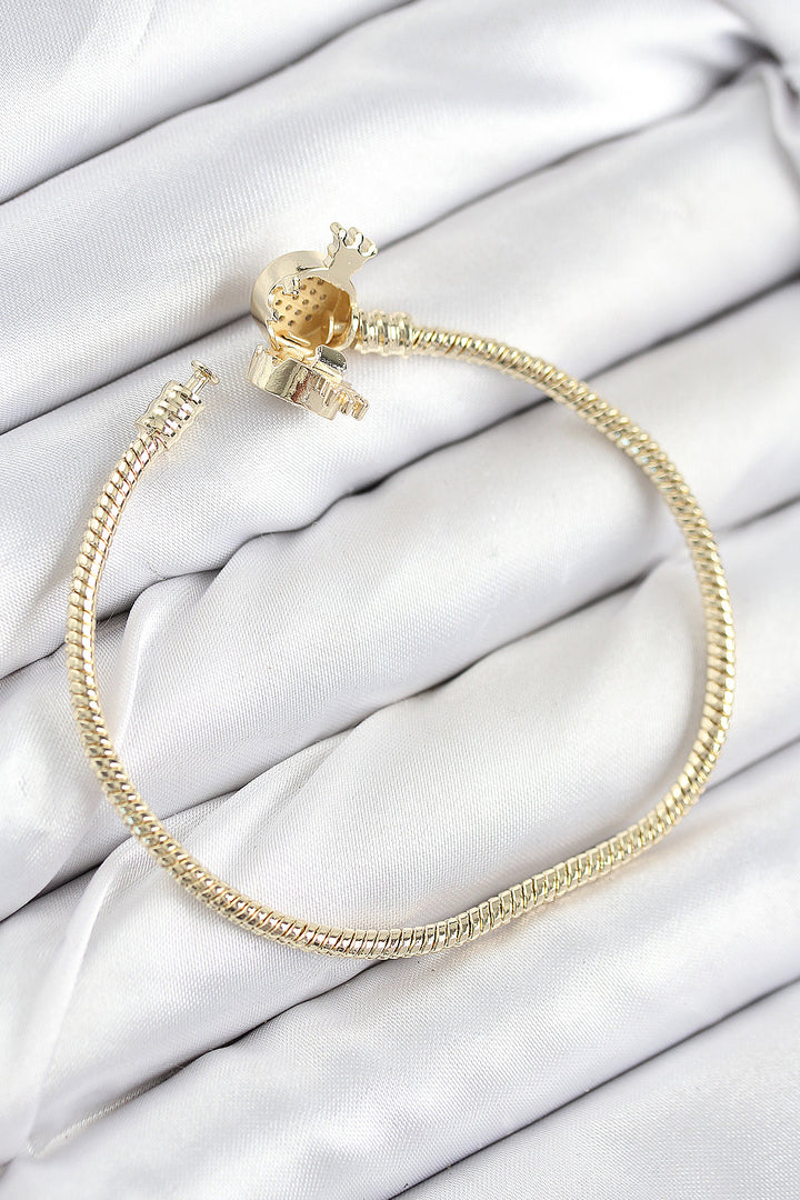 EBJ Rice Charm Crown Model Bracelet with Zircon Stone Gold Color for Women - Twin Falls