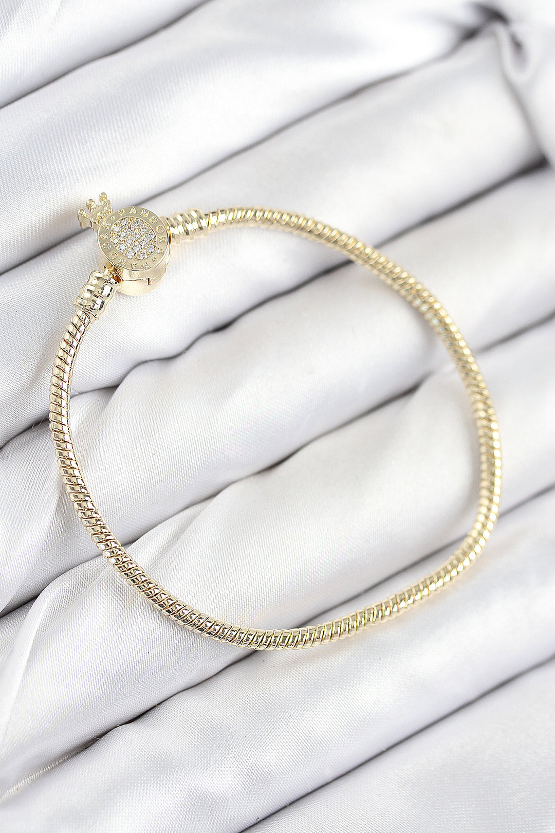 EBJ Rice Charm Crown Model Bracelet with Zircon Stone Gold Color for Women - Twin Falls