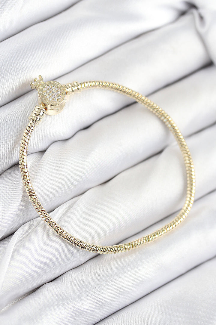 EBJ Rice Charm Crown Model Bracelet with Zircon Stone Gold Color for Women - Twin Falls