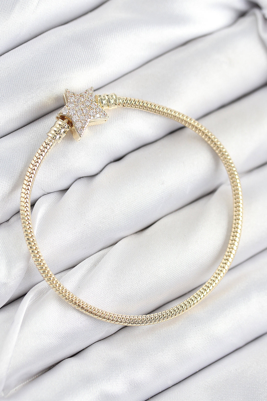 EBJ Rice Charm Star Model Gold Color Women's Bracelet with Zircon Stone - Union City