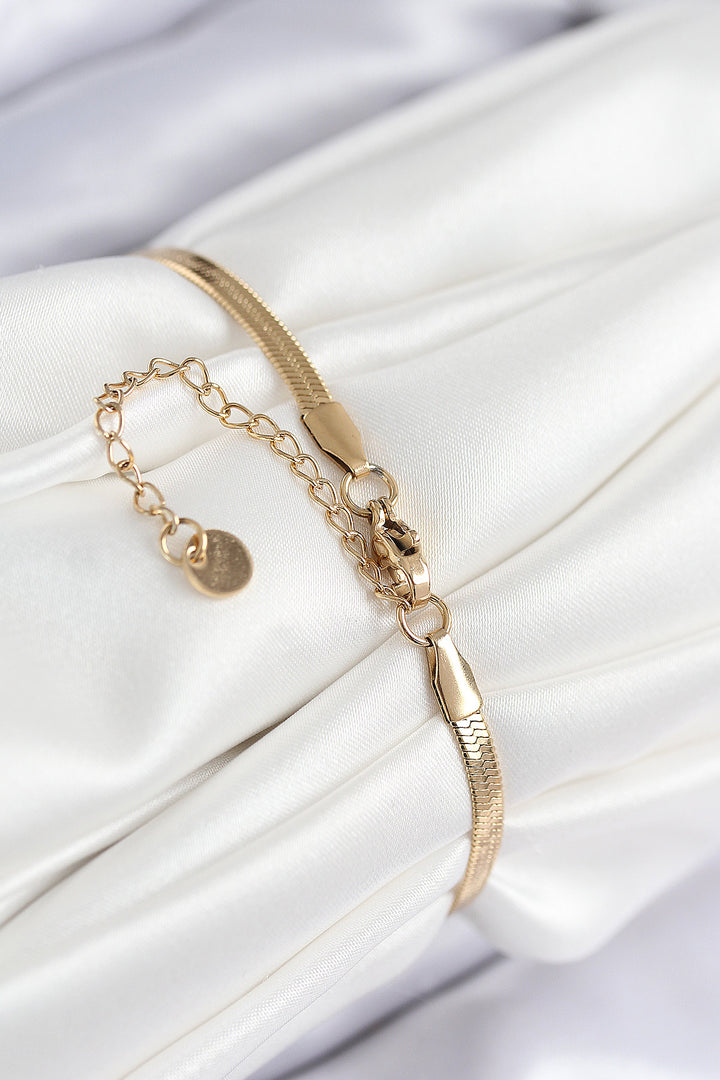 EBJ 316L Steel Evil Eye Detailed Tree of Life Model Italian Chain Gold Color Women's Bracelet - Delano