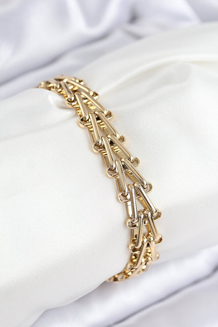 EBJ 316L Steel Dagger Chain Model Gold Color Women's Bracelet - Kherson