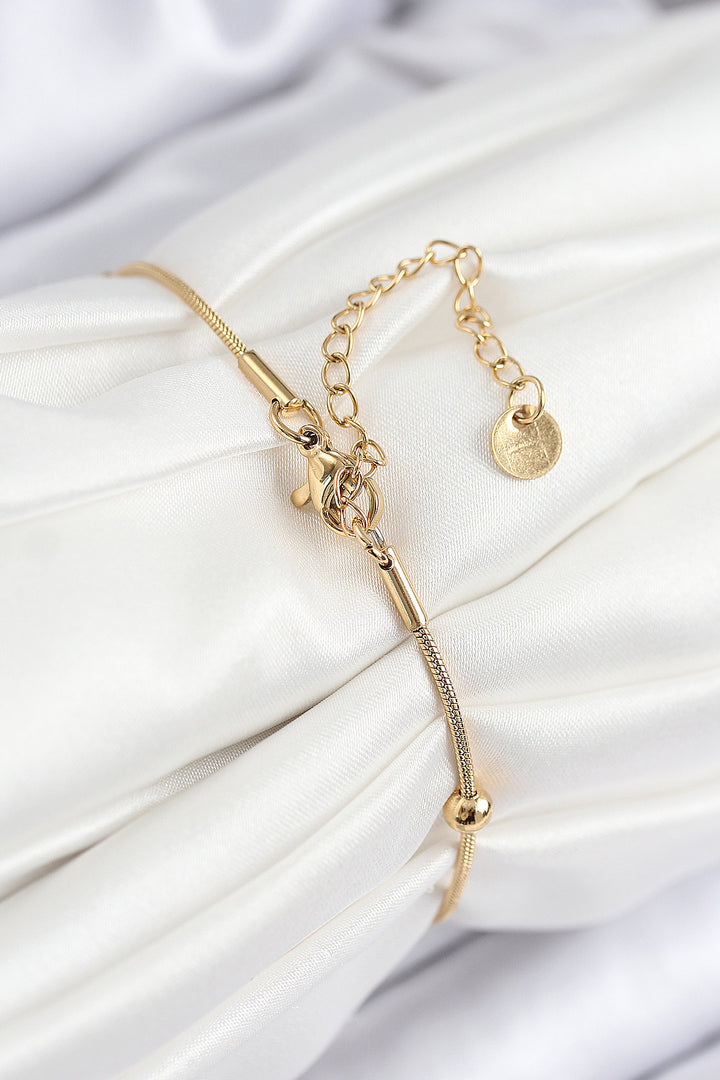 EBJ 316L Steel Bead Model Gold Color Women's Bracelet - Widnes