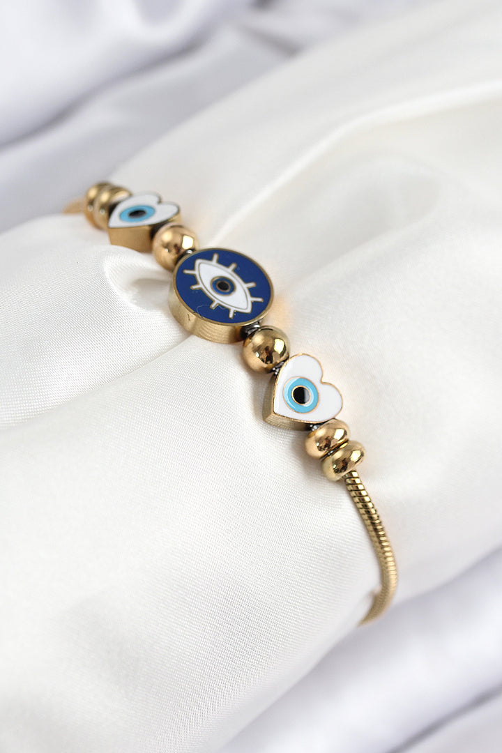 EBJ 316L Çelik Göz Charm Model Gold Renk Kadın Bileklik - Horlivka