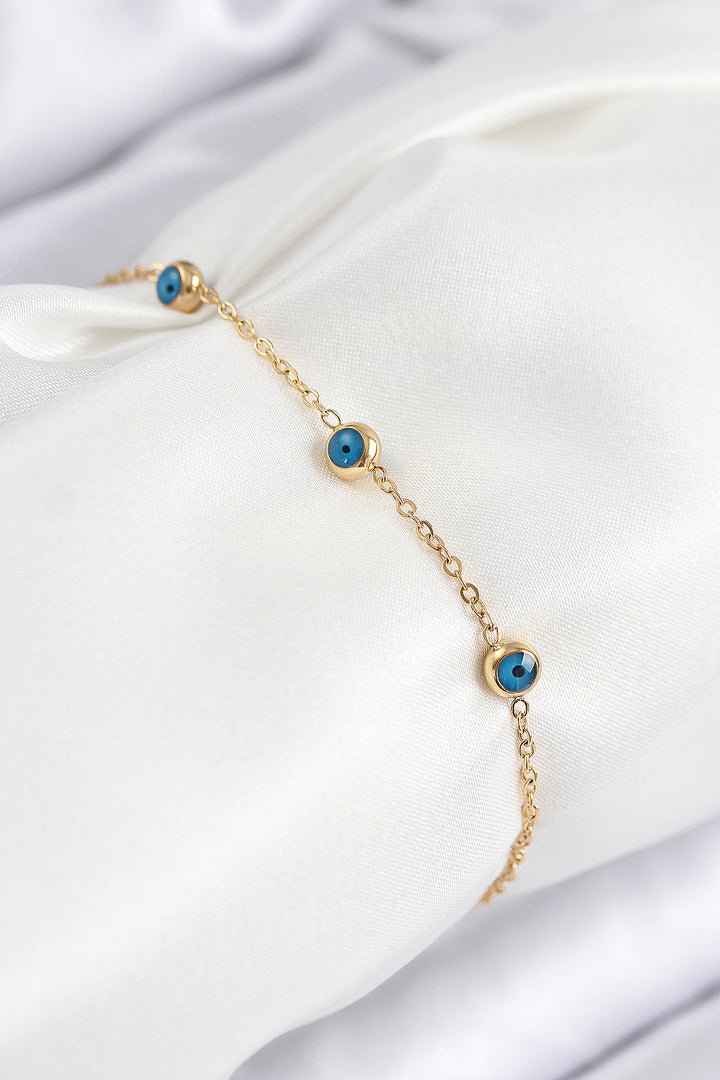 EBJ 316L Steel Evil Eye Model Gold Color Women's Bracelet - Paredes